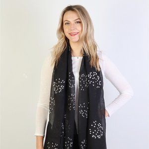 Fashion Tree of Life Design Scarf - Black